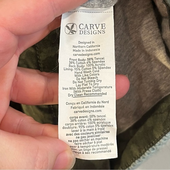 Carve Designs Ryder Jacket Moss Camo mixed fabric knit back media size small - Picture 8 of 11